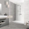 AREZZO Porcelain Tiles 8" x 20" for floors and walls in grey.